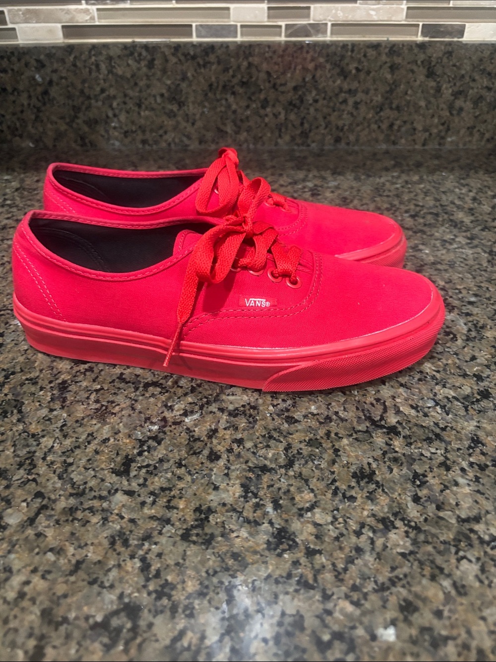 Vans Red Canvas Low-Top Sneakers